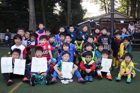 【全体写真】<BR><BR>小春日和の中、気持ちよくサッカーできたね! Highslide JS