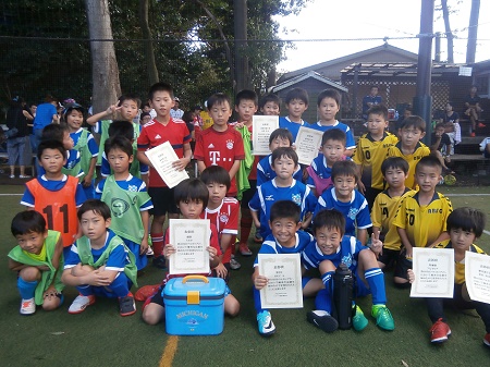 【全体写真】<BR><BR>暑い中、たくさん試合をやったね!最後までみんなよく走っていました Highslide JS
