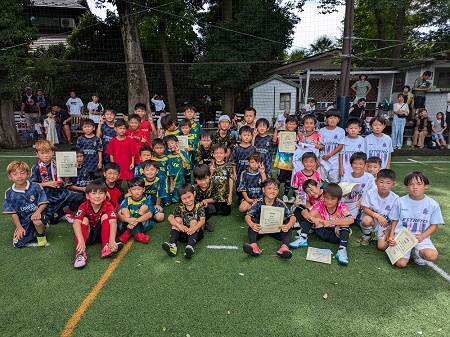 【全体写真】<BR><BR>夏本番!暑さに負けないくらい熱くサッカーやろうね! Highslide JS